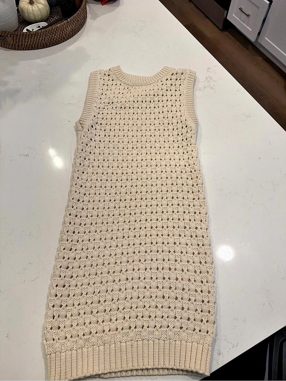 Zara Cream Knit Sleeveless Sweater Vest